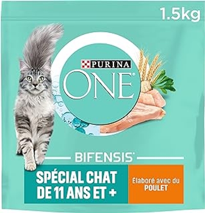 PURINA ONE Bifensis droogvoer met kip en complete granen voor seniorenkatten 6 x 1,5 kilo - kattenbrokken