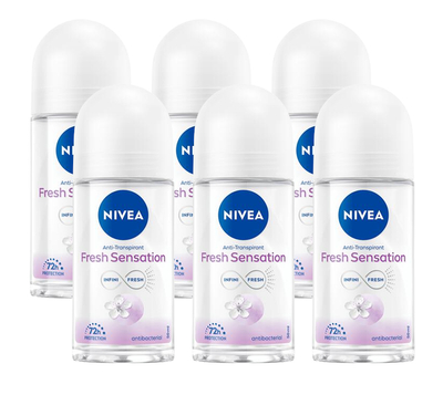 Nivea Fresh Sensation Antbacterial Deoroller Multiverpakking 6x50 ml
