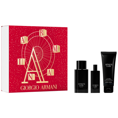 ARMANI ARMANI CODE LE PARFUM Parfum set mannen 3 stuks EDP 75 ml + EDP 15 ml + Douche Gel 75 ml