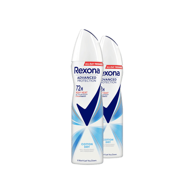 Rexona Advanced Protection Anti-Transpirant Deodorant Spray - Cotton Dry - met Body Heat Activated Technologie - 2 x 150 ml