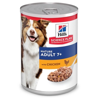 Hill's Science Plan Hond Mature Adult Natvoer kip 370g blik - natvoer honden