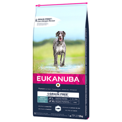 Eukanuba Grain Free Adult Large Dog met Zalm Hondenvoer - Dubbelpak 2 x 12 kg - hondenbrokken