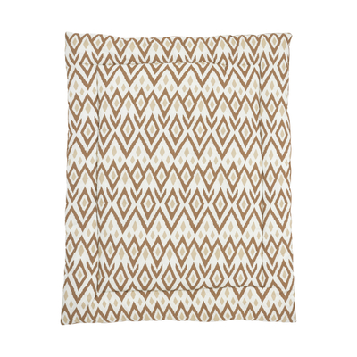 Meyco reversible boxkleed Ikat/Uni 80x100 cm Sand/Toffee