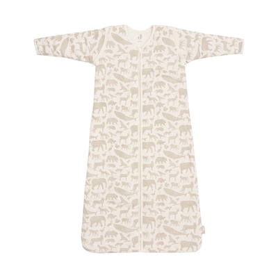 Jollein baby slaapzak met afritsbare mouw Animals - Nougat