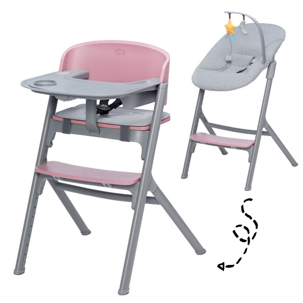 Kinderstoel Kinderkraft Livy Aster Pink + Babyset/Wipstoel Calmee