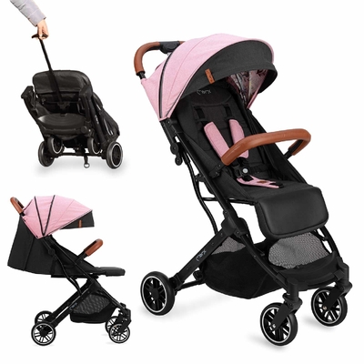 MoMi ESTELLE - Kinderwagen - Zwart/Roze