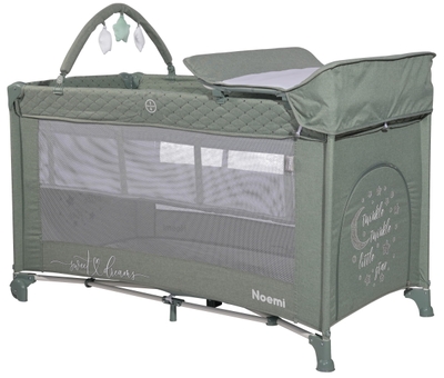 Lorelli Noemi Plus Iceberg Green Star Campingbed Met Bodemverhoger 1008056-2218
