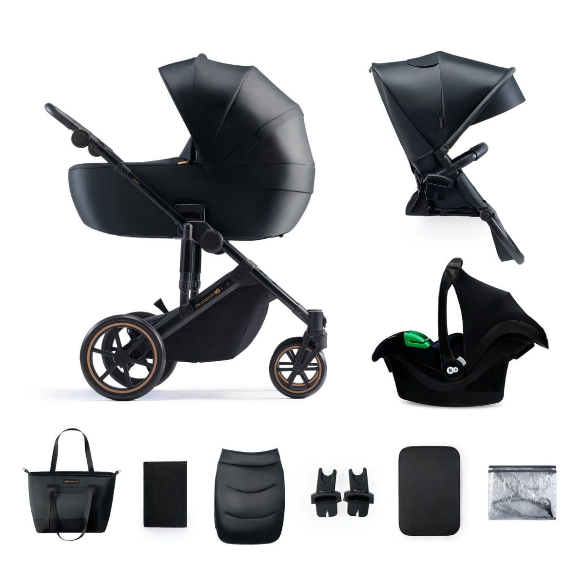 Kinderwagen Kinderkraft Prime2 PRO 3-in-1 Venezian Black Incl. Autostoel & Luiertas