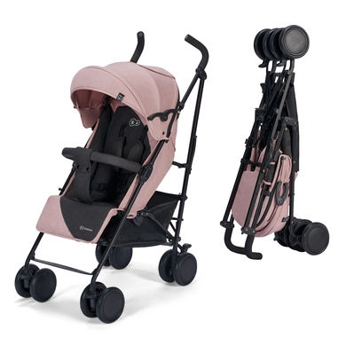 Kinderkraft SIESTA Parapluwagen tot 22 kg - Lichtgewicht en Compacte Reiswandelwagen met Verstelbare Rugleuning, Uitschuifbare Kap en Verstelbare Voetsteun - Geschikt vanaf 6 maanden - Eenvoudig op te vouwen en te vervoeren - Roze