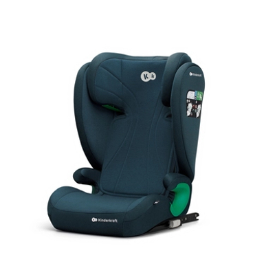 Kinderkraft JUNIOR FIX 2 I-SIZE - Autostoeltje - 100-150 cm - 15-36 kg - met Isofix - Afstelbare hoofdsteun - veiligheidssystemen- Diepe zitting - Eenvoudig te reinigen - Groep 2/3 - Tot 12 jaar - Blauw