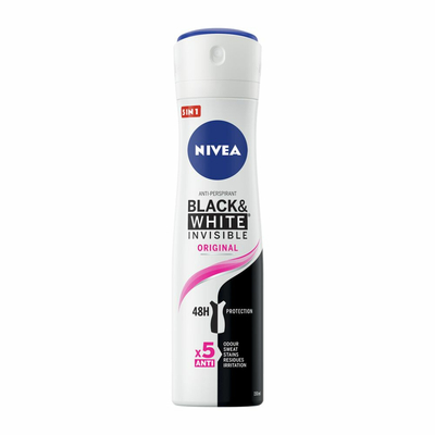 3x Nivea Deodorant Spray Invisible For Black&White Clear 150 ml
