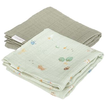 Little Dutch hydrofiele doek - set van 2- Little Farm/Olive