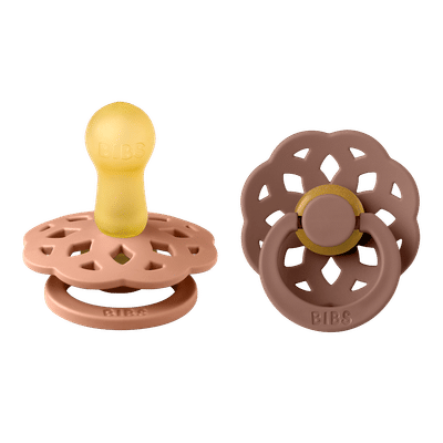 BiBS - Boheme Pacifier - Stage 1 Fopspeen - 2 stuks - Peach / Woodchuck