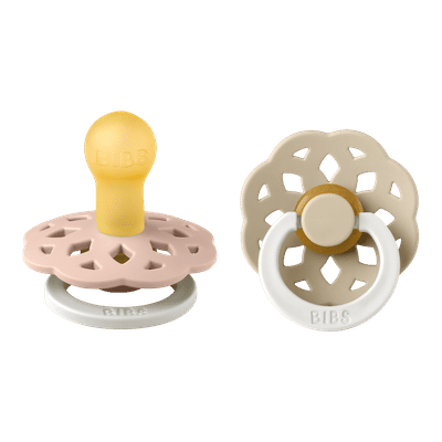 BiBS - Boheme Pacifier Glow in the Dark - Stage 1 Fopspeen - 2 stuks - Blush Glow / Vanilla Glow