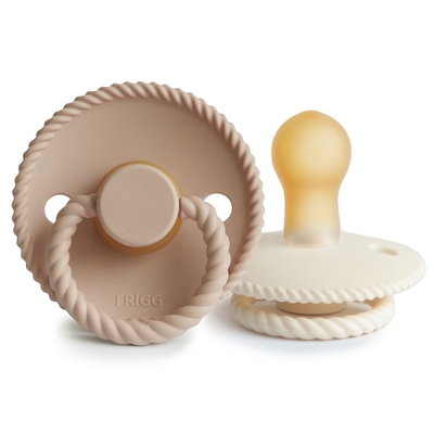 Frigg Rope Fopspeen - 0-6 mnd (2 stuks) - Cream/Croissant