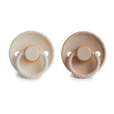 Frigg Rope Fopspeen - 6-18 mnd (2 stuks) - Cream/Croissant