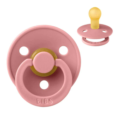 Bibs Fopspeen Latex Round 0-6mnd Dusty Pink