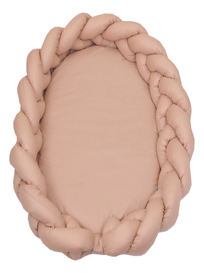 MamaLoes Babynest - Bedbumper - 2-in-1 - Gevlochten - Beige
