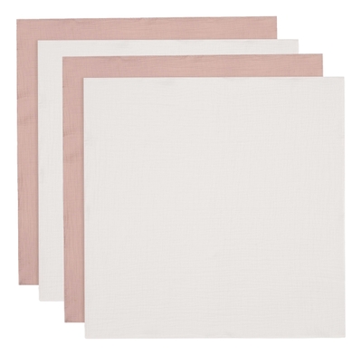 Jollein Hydrofiele Doek Small 70x70cm oudroze/ivoor (4 pack)