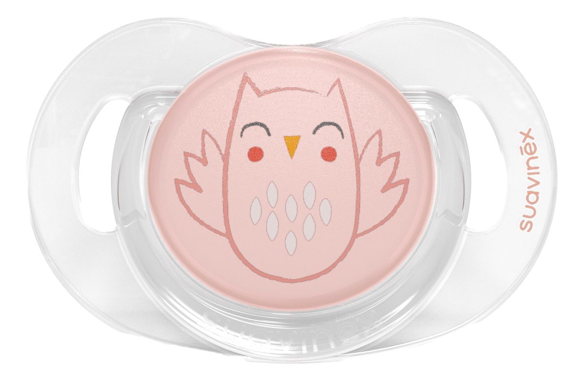 Suavinex Bonhomia Flat Owl Pink 0-6m Silicone Fopspeen SXSBA1079082