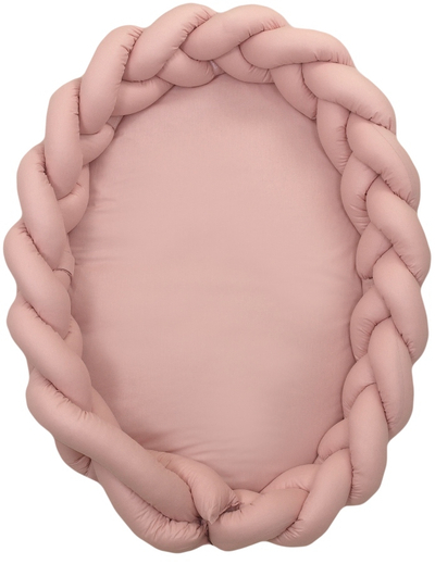 MamaLoes Babynest - Bedbumper - 2-in-1 - Gevlochten - Roze