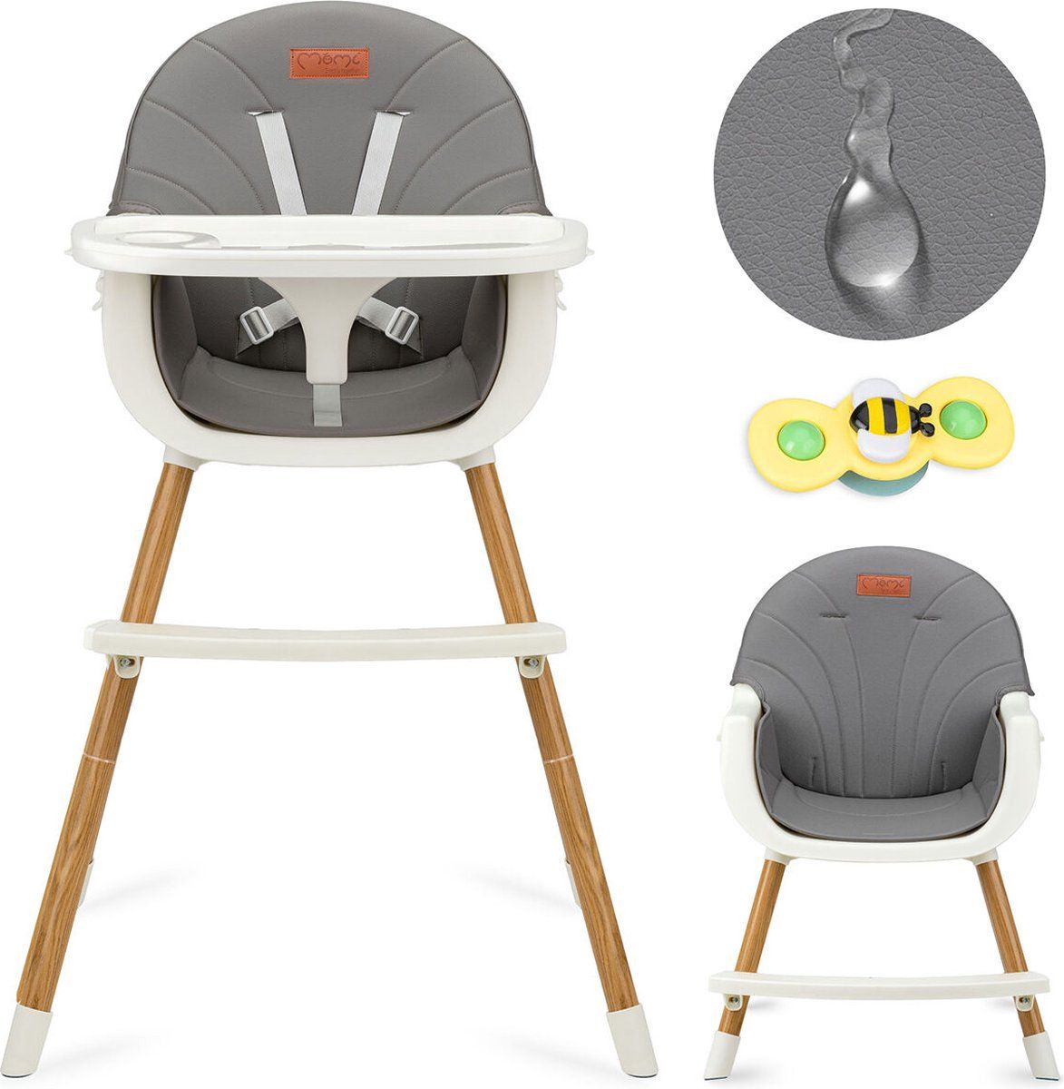 Momi Flovi Light Grey/White 2-in-1 Kinderstoel KRKA00020