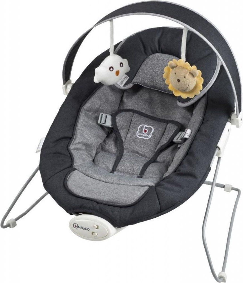 Babygo Cozy Anthracite Bouncer Wipstoel met Muziek en Trilfunctie 1803