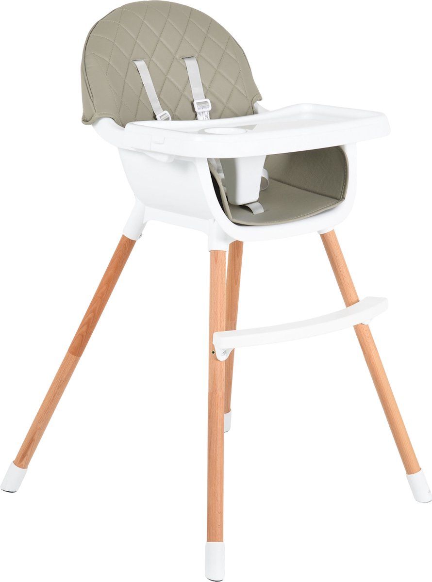 Cangaroo Gelato Grey 2-in-1 Houten Kinderstoel