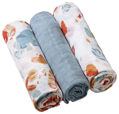 Baby Ono 3 Stuks Blauwgrijs Hydrofiel Luiers 348/07