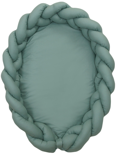 MamaLoes Babynest - Bedbumper - 2-in-1 - Gevlochten - Stone Green