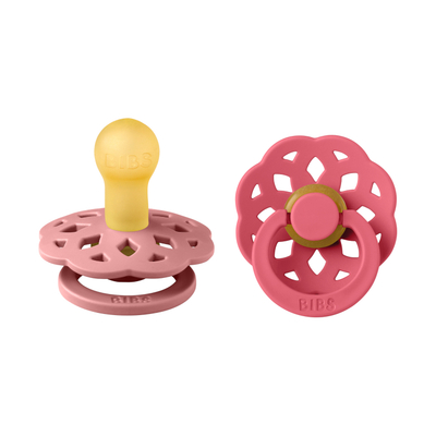 BiBs Boheme Fopspeen - 0-6 mnd - 2 Stuks - Dusty Pink / Coral