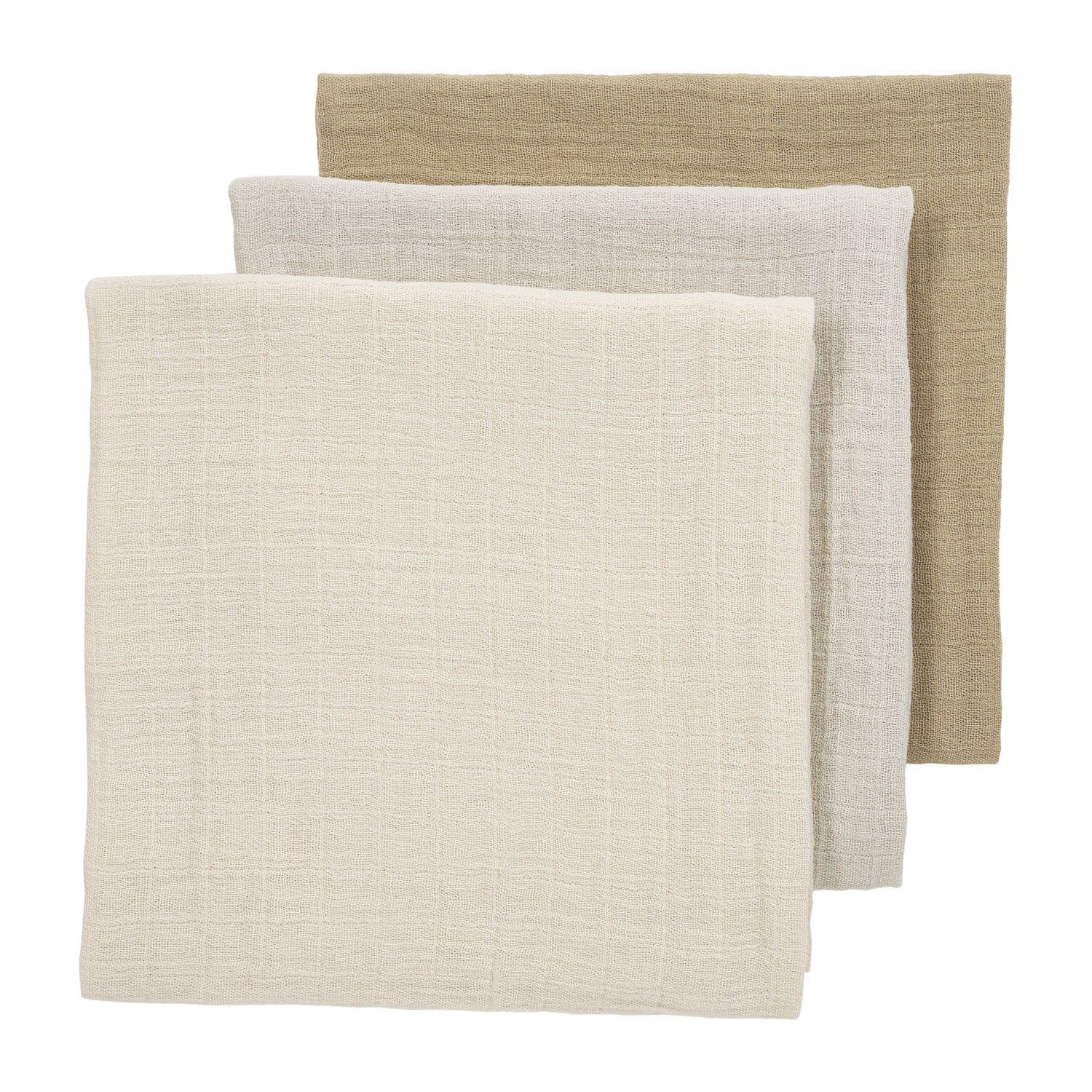 Meyco pre-washed hydrofiele doek - set van 3 soft sand/greige/taupe