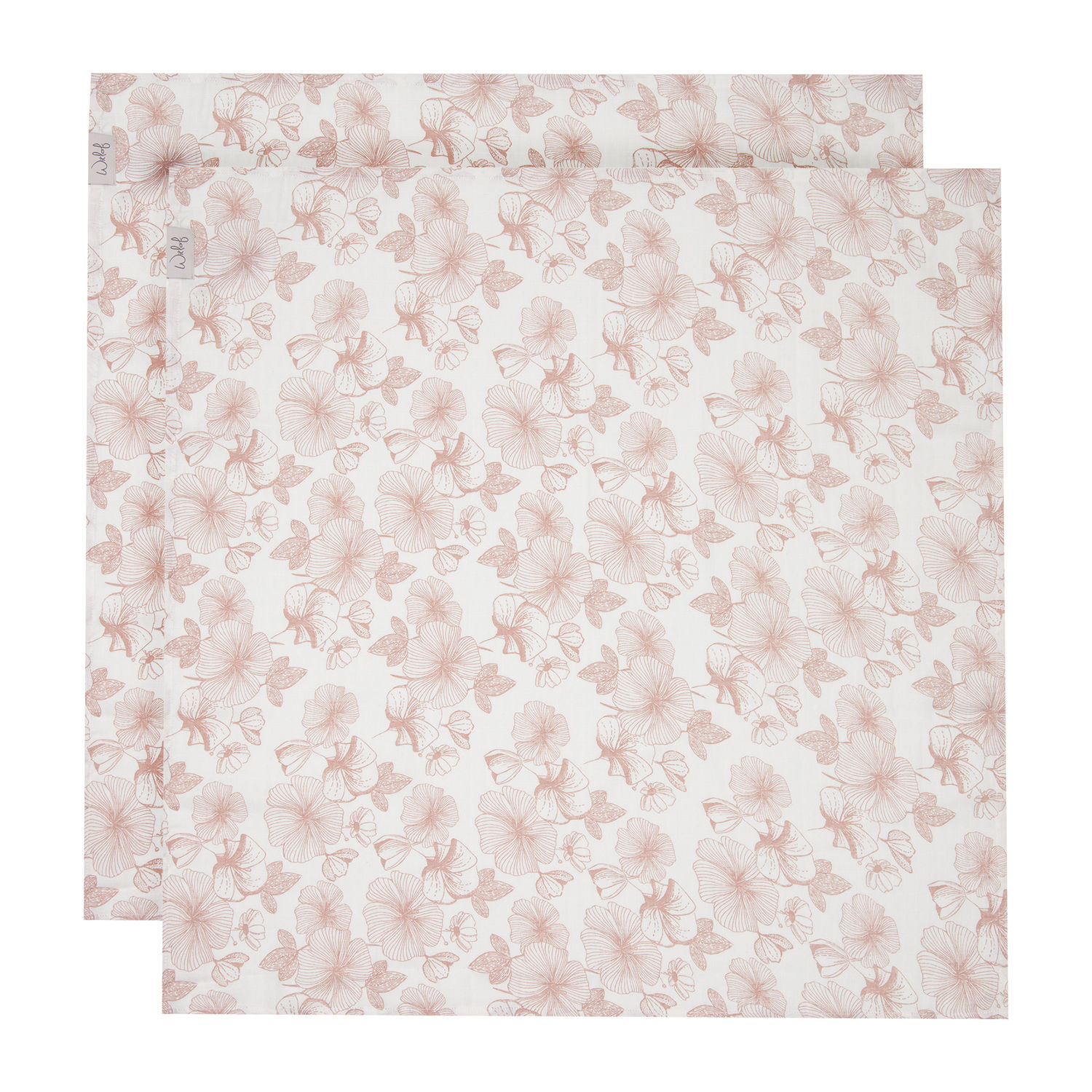 Witlof For Kids Flower Powder Hydrofiel Doek - 65 x 65 cm - 2 Stuks