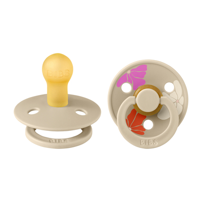 BiBs Studio Morning Bloom Fopspeen - 0-6 Mnd - 2 Stuks - Vanilla