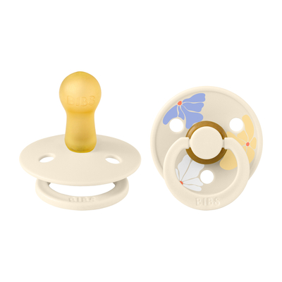 BiBs Studio Morning Bloom Fopspeen - 6-18 Mnd - 2 Stuks - Ivory