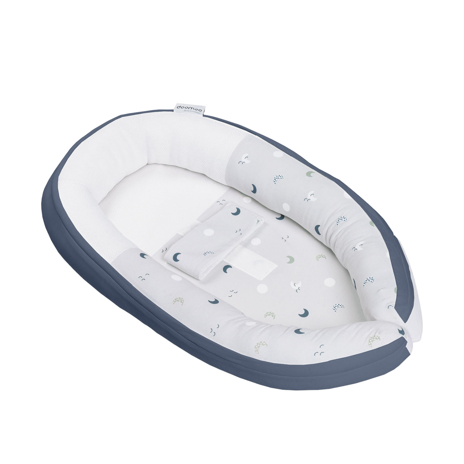 Doomoo Cocoon Moon Babynestje Blue / Grey