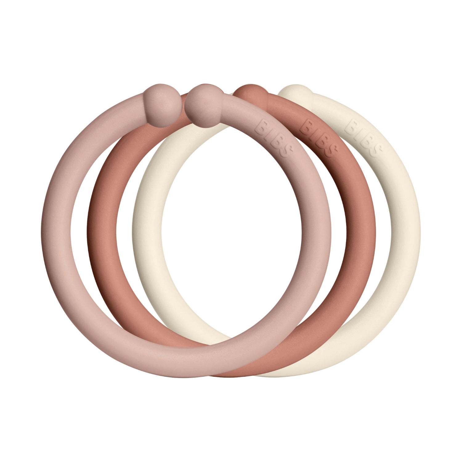 BiBs Loops Speelgoedringen - Blush / Woodchuck / Ivory