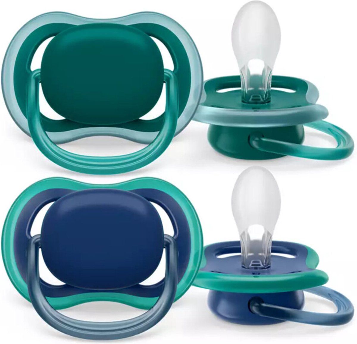 Philips Avent Ultra Air Fopspeen Gevoelige Huid 6 - 18 mnd Groen/ Blauw 2 stuks