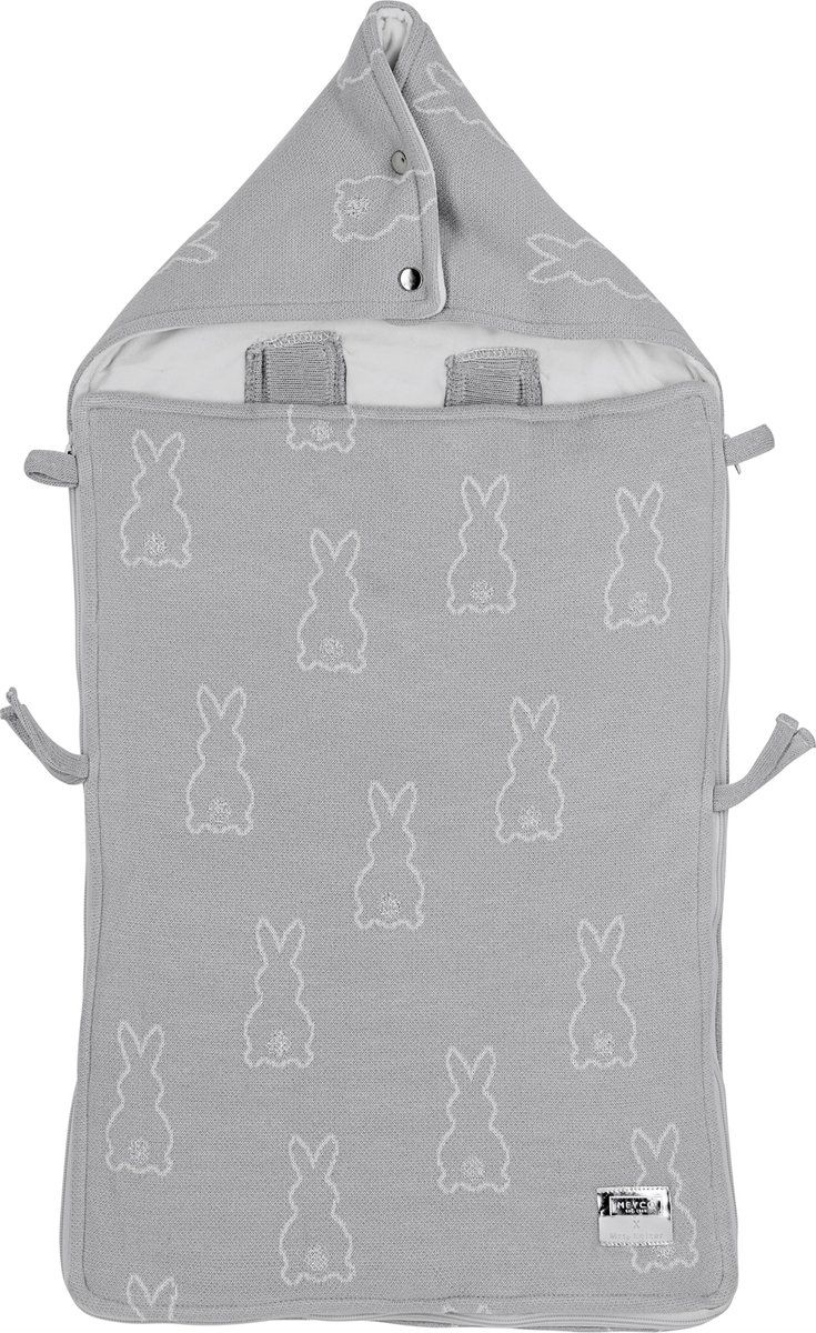 Meyco Baby X Mrs.Keizer Rabbit voetenzak - silver - 40x82cm