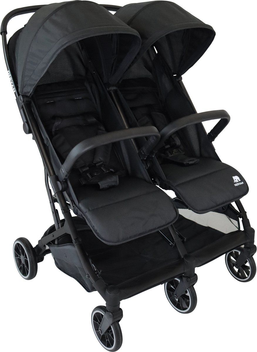 Deryan Luxe Rolo X2 Dubbele Buggy - Duo Buggy - Zwart