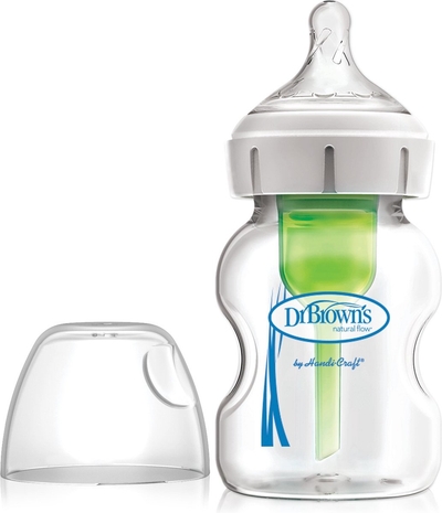 Dr. Brown's Options+ Anti-colic Brede Halsfles Glas 150 ml