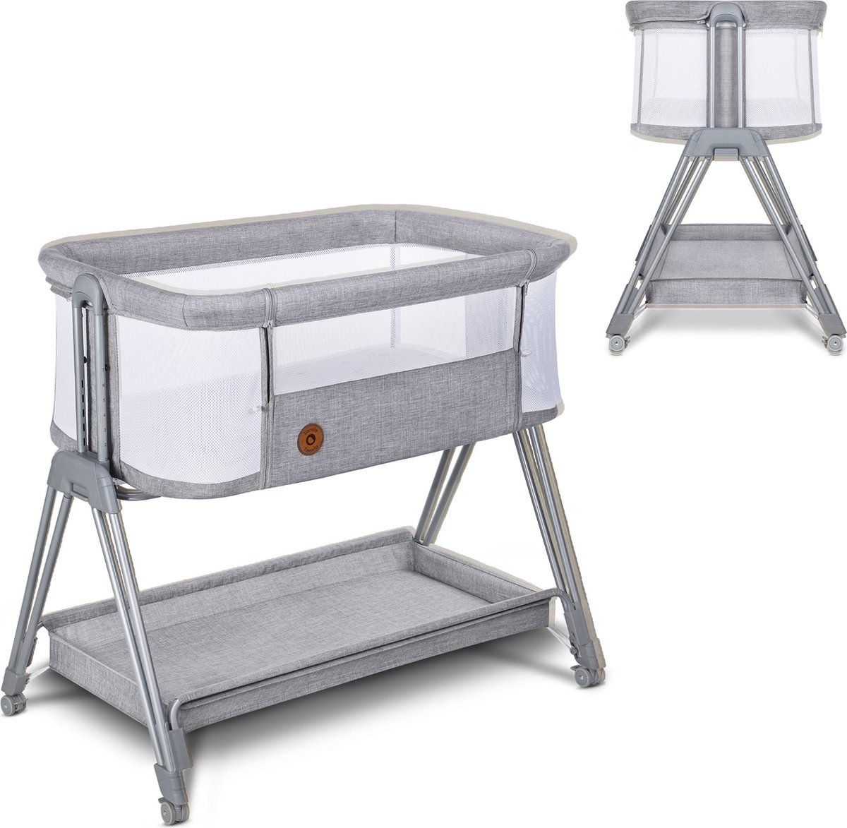 Lionelo Luna - Babybedje - 2 in 1 - geboorte tot 9 kg - 4 wielen met blokkade - Meegroeibed