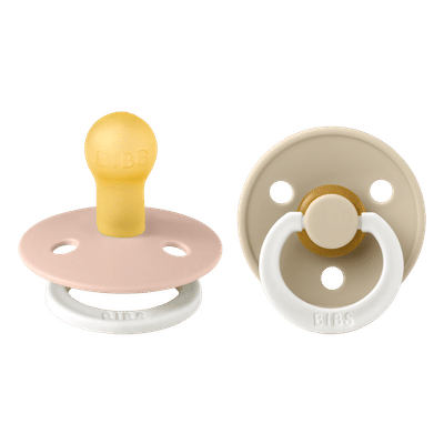 BiBS - Colour Pacifier Glow in the Dark - Stage 1 Fopspeen - 0+ maanden - 2 stuks - Blush Night / Vanilla Night