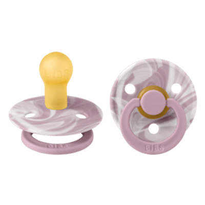Bibs BiBS - Round Pacifier - Stage 1 Fopspeen - 0+ maanden - 2 stuks - Heather White / Heather White