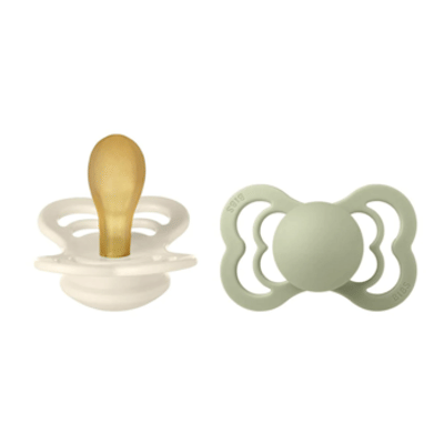 BiBS - Supreme Collection - Stage 1 Fopspeen - 0/6 maanden - 2 stuks - Ivory / Sage