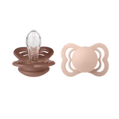 BiBS - Supreme Pacifier - Stage 1 Fopspeen - 0/6 maanden - 2 stuks - Woodchuck / Blush