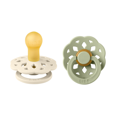 BiBs Boheme Fopspeen Ivory / Sage 0-6 Mnd 2 Stuks