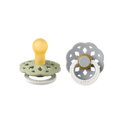 BiBS - Boheme Pacifier Glow in the Dark - Stage 1 Fopspeen - 2 stuks - Sage Glow / Cloud Glow