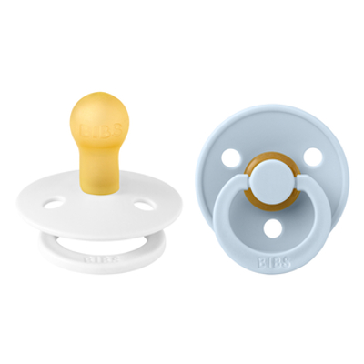 Bibs BiBS - Colour Pacifier - Stage 1 Fopspeen - 0+ maanden - 2 stuks - White / Baby Blue