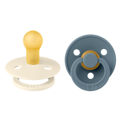 BiBS - Colour Pacifier - Stage 1 Fopspeen - 0+ maanden - 2 stuks - Ivory / Petrol